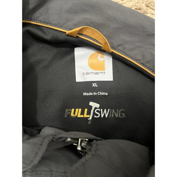 Carhartt Full Swing Jacket Mens XL Rain Defender Full Zip Nylon Gray Distressed - Picture 2 of 12